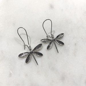 Silver Dragonfly Earrings